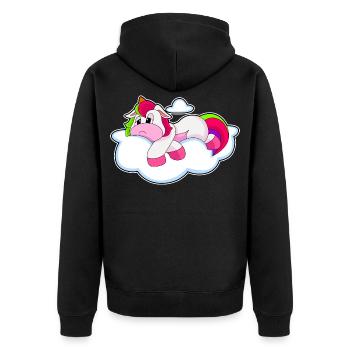 Unicorn Clouds - Unisex Premium Organic Zip Hoodie - black - Back - Nico (187cm)