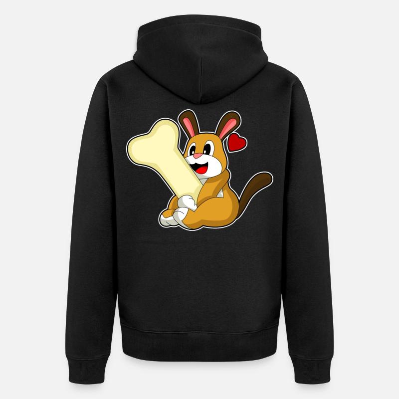 Os de chien - Veste à capuche bio Premium Unisexe - noir