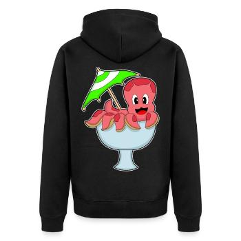 Krake Geburtstag Partyschirmchen - Unisex Premium Bio Zip Hoodie - Schwarz - Hinten - Nico (187cm)