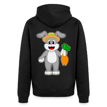 Bunny Farmer Carrot Farm - Unisex Premium Organic Zip Hoodie - black - Back - Nico (187cm)
