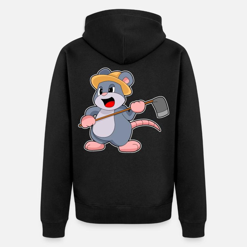 Râteau fermier souris - Veste à capuche bio Premium Unisexe - noir