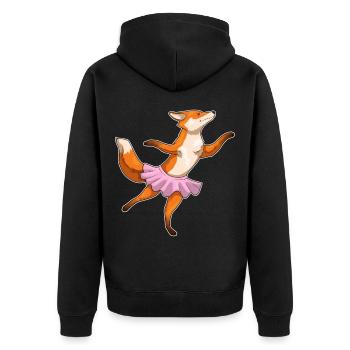 Fox Ballerina Ballet Dance - Unisex Premium Organic Zip Hoodie - black - Back - Nico (187cm)
