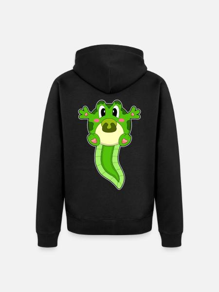 Frog Baby Pacifier - Unisex Premium Organic Zip Hoodie - black