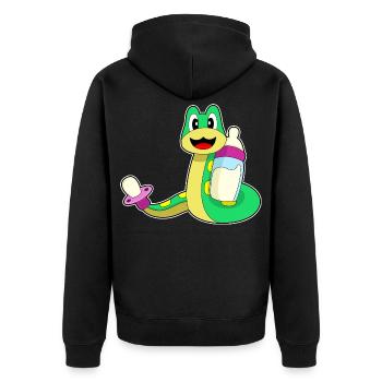 Lait pour biberon Snake - Veste à capuche bio Premium Unisexe - noir - Dos - Nico (187cm)