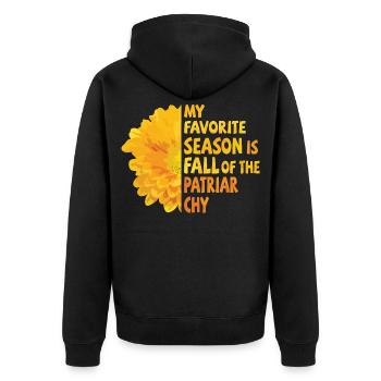 My favorite season is Fall of the Patriarchy - Unisex Premium Organic Zip Hoodie - black - Back - Nico (187cm)