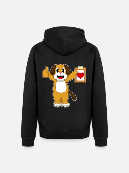 Dog Heart - Unisex Premium Organic Zip Hoodie - black