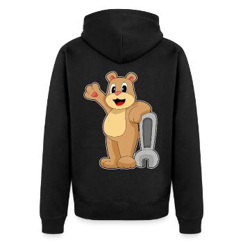 Atelier de clés mécaniques Bear - Veste à capuche bio Premium Unisexe - noir - Dos - Nico (187cm)