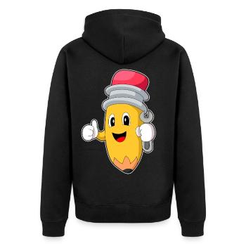 Pencil Mechanic Wrench Workshop - Unisex Premium Organic Zip Hoodie - black - Back - Nico (187cm)