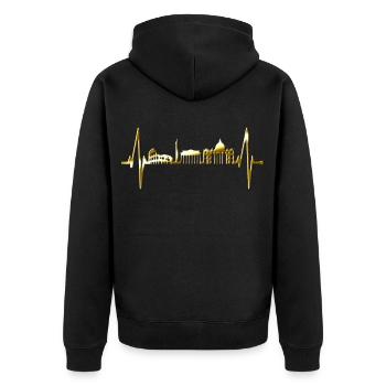 Rome Colisée Heartbeat Roma Skyline Rome Italie - Veste à capuche bio Premium Unisexe - noir - Dos - Nico (187cm)