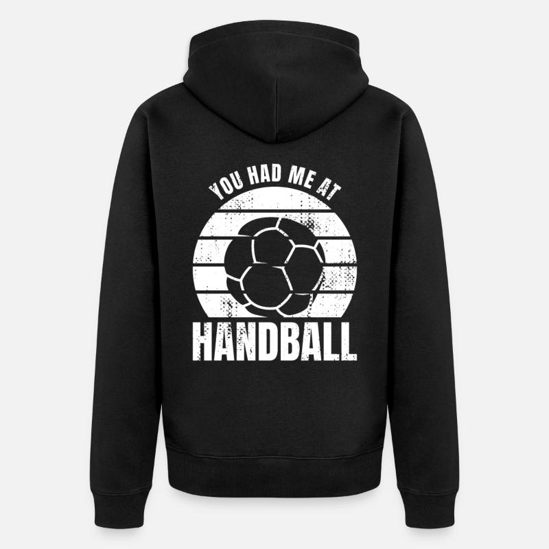 Tu m’as eu au handball - Veste à capuche bio Premium Unisexe - noir