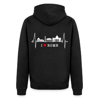 Rome Colisée Heartbeat Roma Skyline Rome Italie - Veste à capuche bio Premium Unisexe - noir - Dos - Nico (187cm)