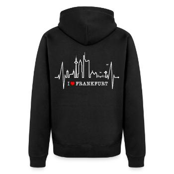 Francfort Skyline Herzschlag FFM Fan Liebe Hessen - Veste à capuche bio Premium Unisexe - noir - Dos - Nico (187cm)