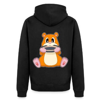 Hamster Seeds - Unisex Premium Organic Zip Hoodie - black - Back - Nico (187cm)
