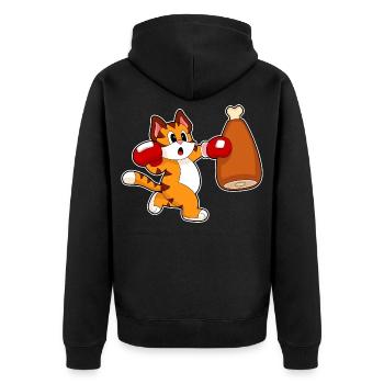 Tiger Boxer Punching Bag Boxing - Unisex Premium Organic Zip Hoodie - black - Back - Nico (187cm)