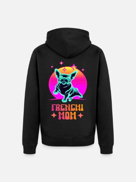 Maman Frenchie - Veste à capuche bio Premium Unisexe - noir