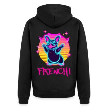 Drôle de Frenchie Dog French Bulldog Synthé - Veste à capuche bio Premium Unisexe - noir - Dos - Nico (187cm)