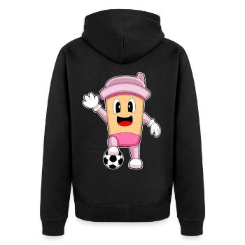 Coffee Soccer Player Soccer - Unisex Premium Organic Zip Hoodie - black - Back - Nico (187cm)