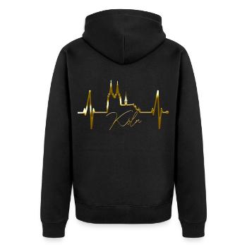 Cologne Skyline Heartbeat Heart Kölsch Love Cologne - Veste à capuche bio Premium Unisexe - noir - Dos - Nico (187cm)