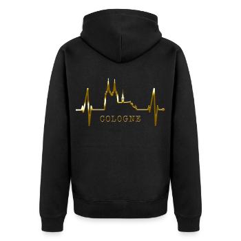 Cologne Skyline Heartbeat Heart Kölsch Love Cologne - Veste à capuche bio Premium Unisexe - noir - Dos - Nico (187cm)
