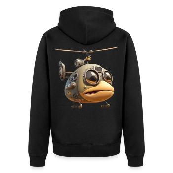 Hélicoptère comique - Veste à capuche bio Premium Unisexe - noir - Dos - Nico (187cm)