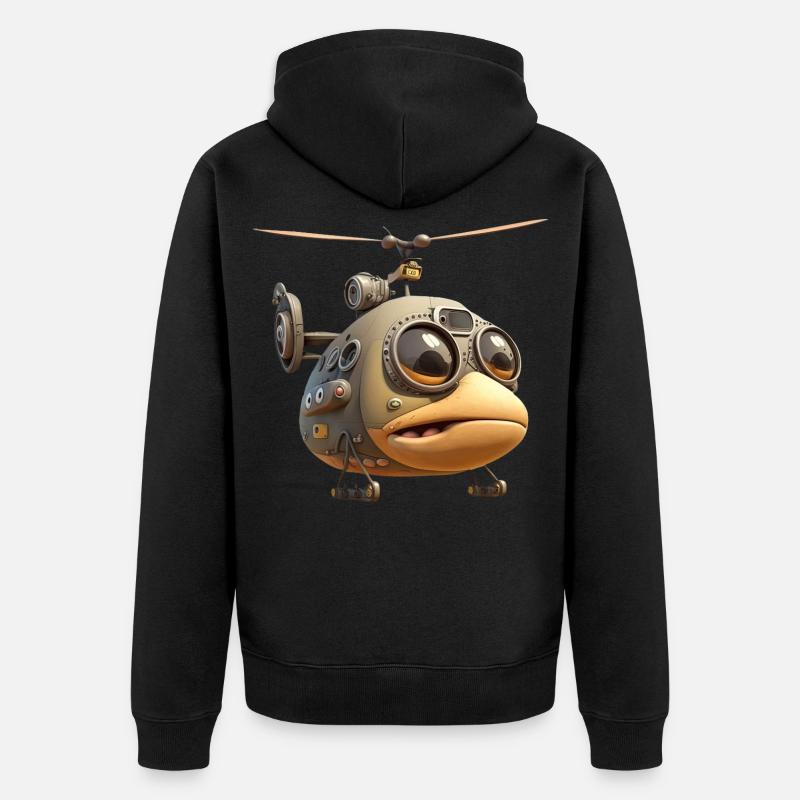 Hélicoptère comique - Veste à capuche bio Premium Unisexe - noir