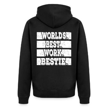 Worlds best work beast emotional support - Unisex Premium Organic Zip Hoodie - black - Back - Nico (187cm)