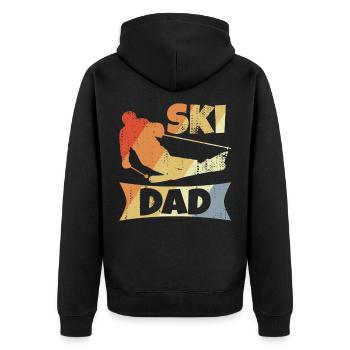 Ski Papa - Unisex Premium Bio Zip Hoodie - Schwarz - Hinten - Nico (187cm)