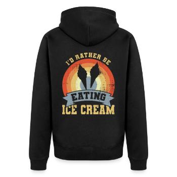 Manger de la crème glacée - Veste à capuche bio Premium Unisexe - noir - Dos - Nico (187cm)