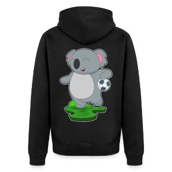 Koala Handball Player Handball - Unisex Premium Organic Zip Hoodie - black - Back - Nico (187cm)