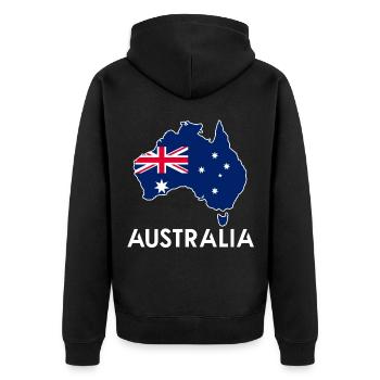 Australia - Unisex Premium Organic Zip Hoodie - black - Back - Nico (187cm)