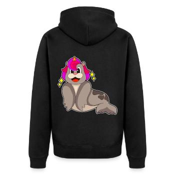 Licorne de phoque - Veste à capuche bio Premium Unisexe - noir - Dos - Nico (187cm)