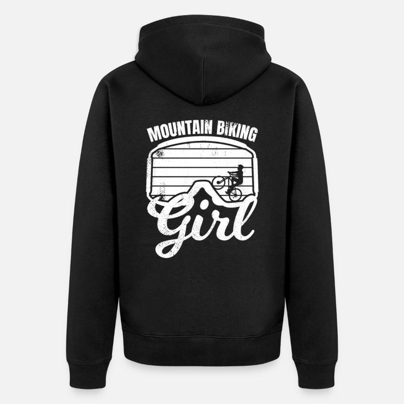 Fille de VTT - Veste à capuche bio Premium Unisexe - noir