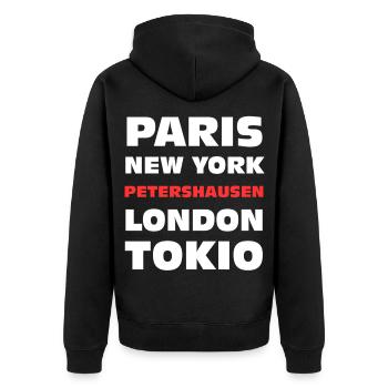 Petershausen, Haute-Bavière - Veste à capuche bio Premium Unisexe - noir - Dos - Nico (187cm)