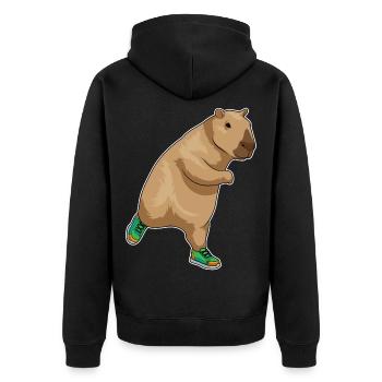 Capybara Jogger Jogging Sports - Veste à capuche bio Premium Unisexe - noir - Dos - Nico (187cm)
