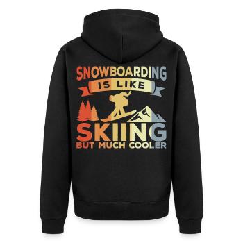 Snowboarding Witz - Unisex Premium Bio Zip Hoodie - Schwarz - Hinten - Nico (187cm)