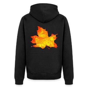 Polygonales Herbst Ahorn Baum Blatt Poly Kunst - Unisex Premium Bio Zip Hoodie - Schwarz - Hinten - Nico (187cm)
