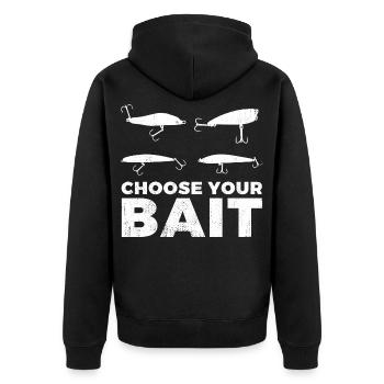 Choisissez votre appât - Veste à capuche bio Premium Unisexe - noir - Dos - Nico (187cm)