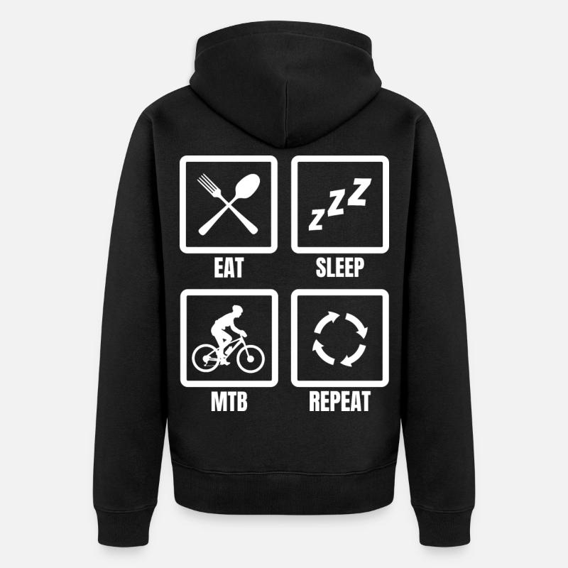 Mountainbiker Zeitplan - Unisex Premium Bio Zip Hoodie - Schwarz