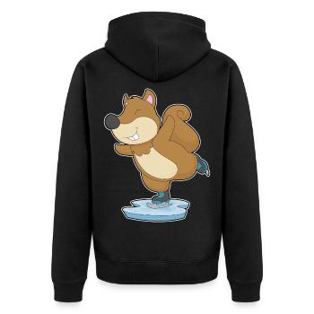 Écureuils patinage sur glace patins à glace - Veste à capuche bio Premium Unisexe - noir - Dos - Nico (187cm)
