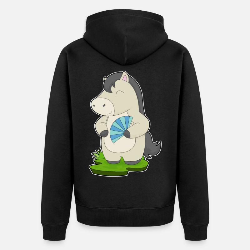 Éventail de main de cheval - Veste à capuche bio Premium Unisexe - noir