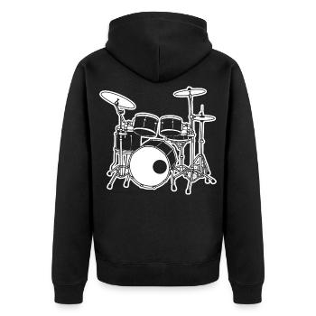 Drums Sketch - Unisex Premium Organic Zip Hoodie - black - Back - Nico (187cm)
