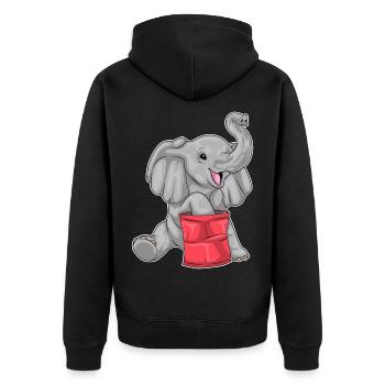 Chips d’éléphant - Veste à capuche bio Premium Unisexe - noir - Dos - Nico (187cm)