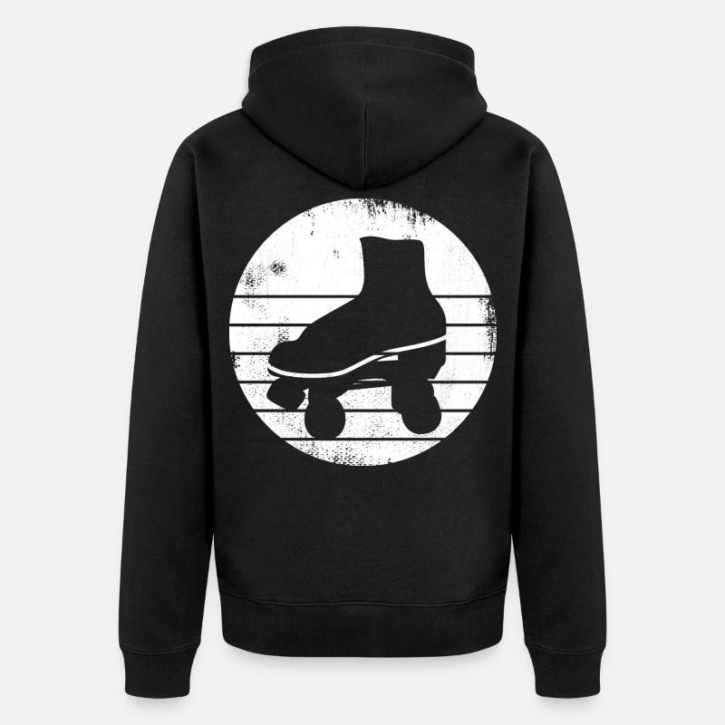 Dessin de patins à roulettes - Veste à capuche bio Premium Unisexe - noir