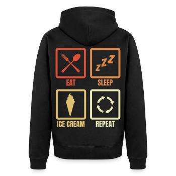Manger de la crème glacée Sleep Répéter - Veste à capuche bio Premium Unisexe - noir - Dos - Nico (187cm)