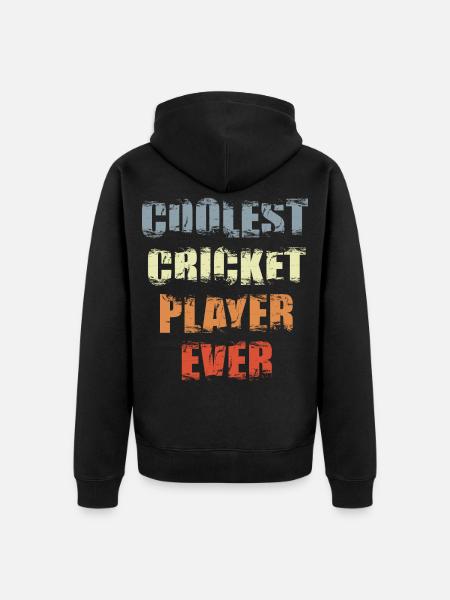Coolest Cricket Player - Unisex Premium Organic Zip Hoodie - black