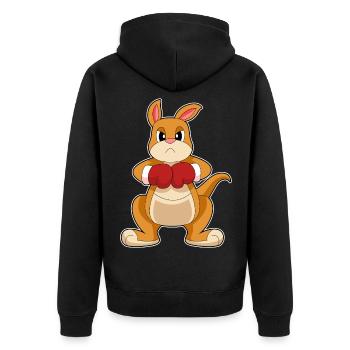 Kangaroo Boxer Boxing Gloves Boxing - Unisex Premium Organic Zip Hoodie - black - Back - Nico (187cm)