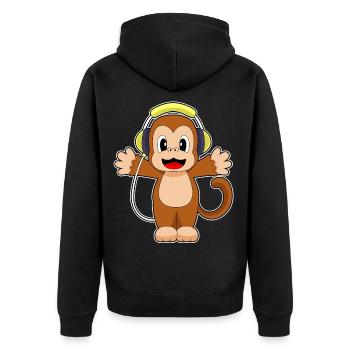 Musique casque de singe - Veste à capuche bio Premium Unisexe - noir - Dos - Nico (187cm)