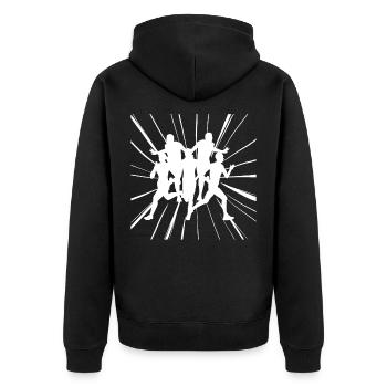 Fast runners at the finish line in competition - Unisex Premium Organic Zip Hoodie - black - Back - Nico (187cm)