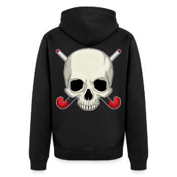 Croûte de hockey sur gazon en forme de crâne - Veste à capuche bio Premium Unisexe - noir - Dos - Nico (187cm)