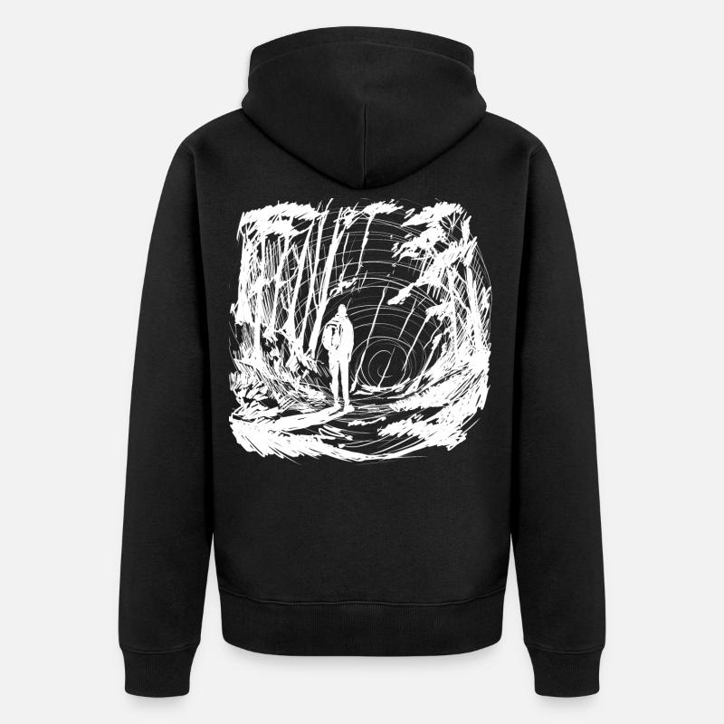 Let's go somewhere invert - Unisex Premium Bio Zip Hoodie - Schwarz
